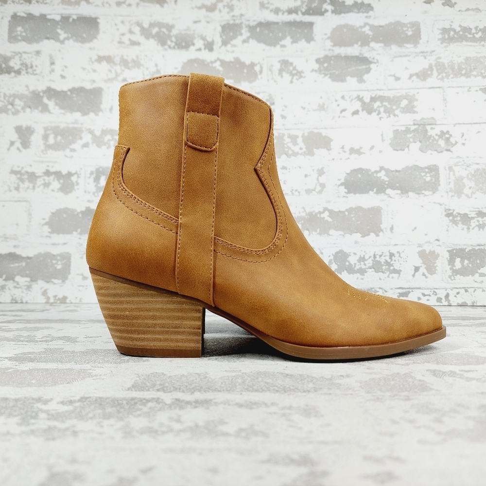 New Dolce Vita PUEBLO Tan Faux Suede Zipper Side Bootie W956 - Picture 5 of 13